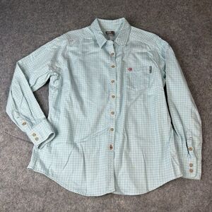 Ariat Men's Light Blue Plaid Casual Button Down Shirt